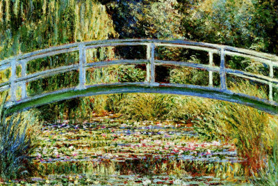 Tableau d'un pont a Giverny fait par Monet